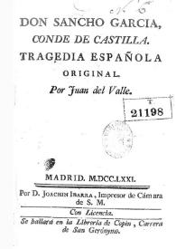 Don Sancho García, Conde de Castilla : tragedia española original