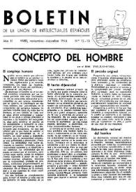 Boletín de la Unión de Intelectuales Españoles. Año II, núm. 12-13, noviembre-diciembre 1945