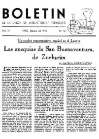 Boletín de la Unión de Intelectuales Españoles. Año III, núm. 15, febrero 1946
