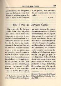 Dos libros de Carmen Conde / L. de L. | Biblioteca Virtual Miguel de Cervantes